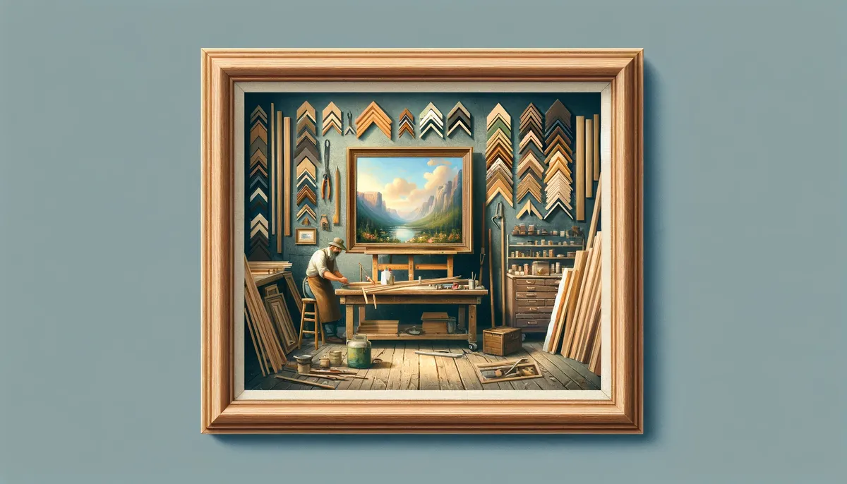 Custom framing options for a purchased artwork